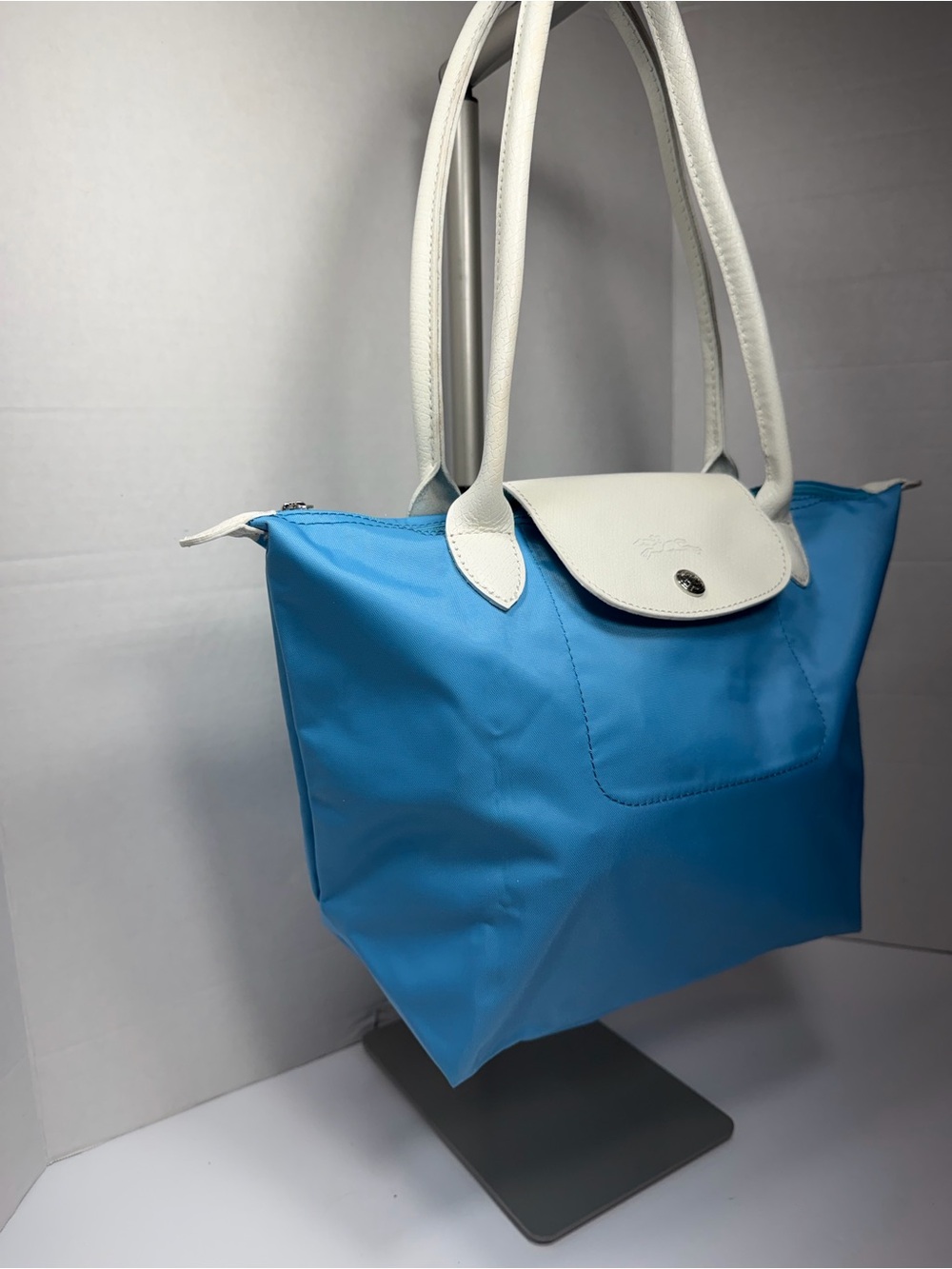 Longchamp X Sarah Morris Le Pliage Bag Limited edition 2014 sky blue - Picture 3 of 8